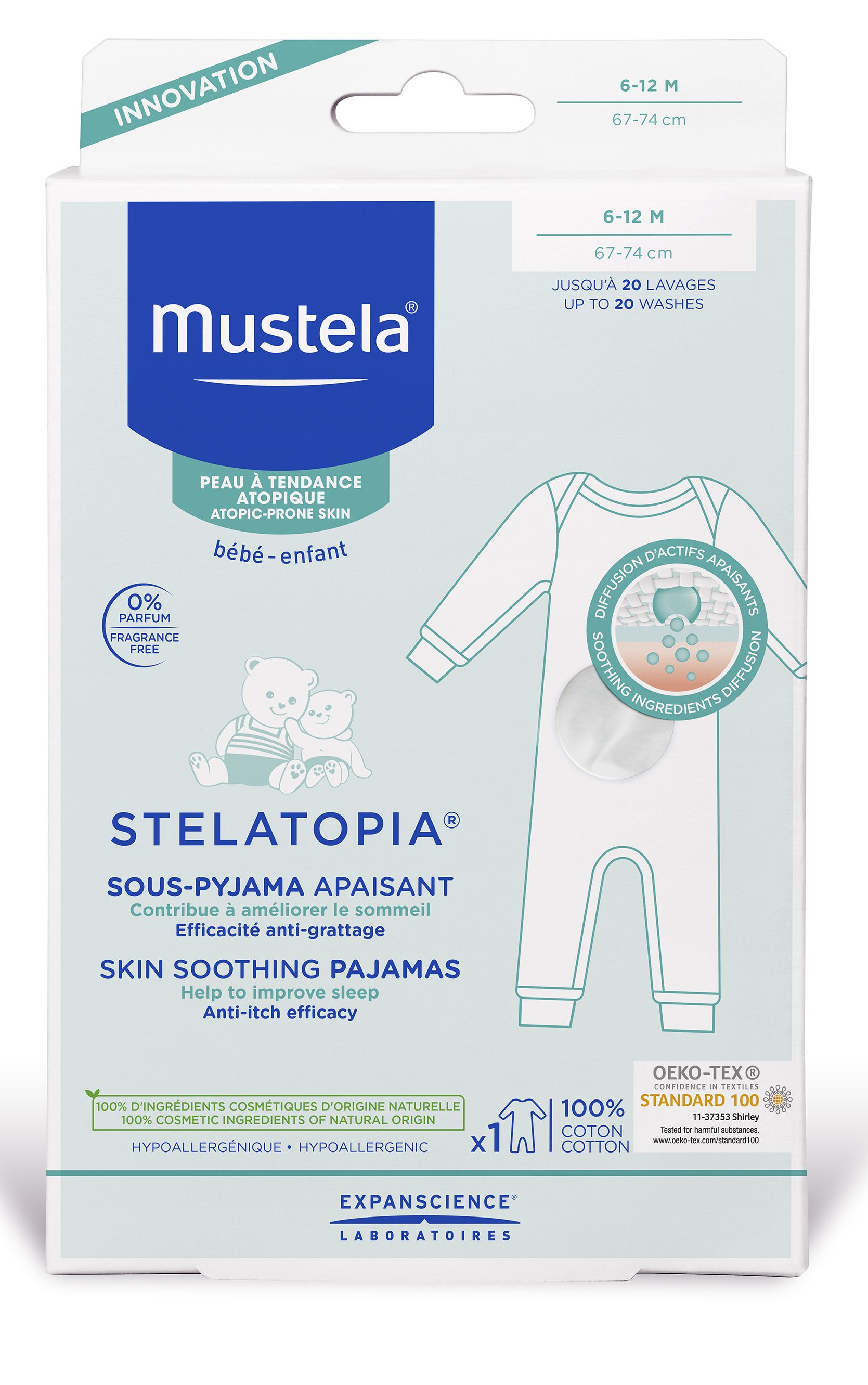 Mustela Stelatopia Sous-Pyjama Apaisant Taille1 6-12Mois